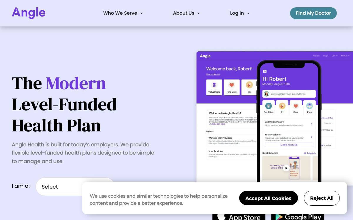 Angle Health website preview