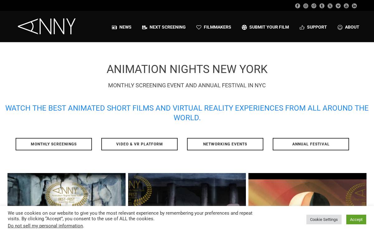 Animation Nights New York website preview