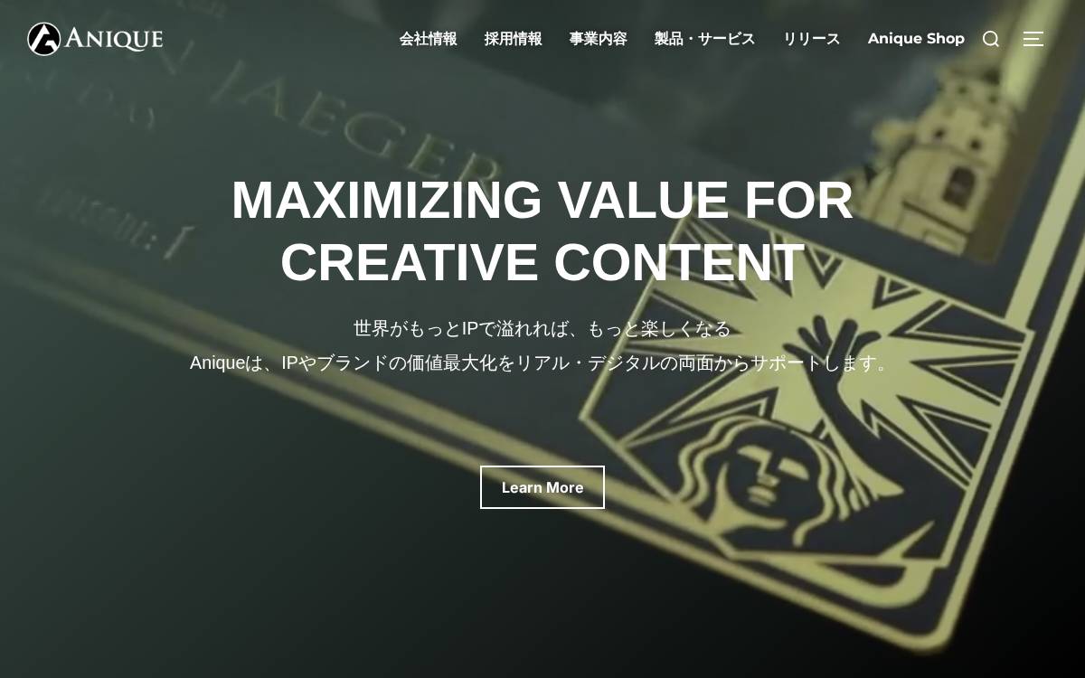 Anique/Japan website preview