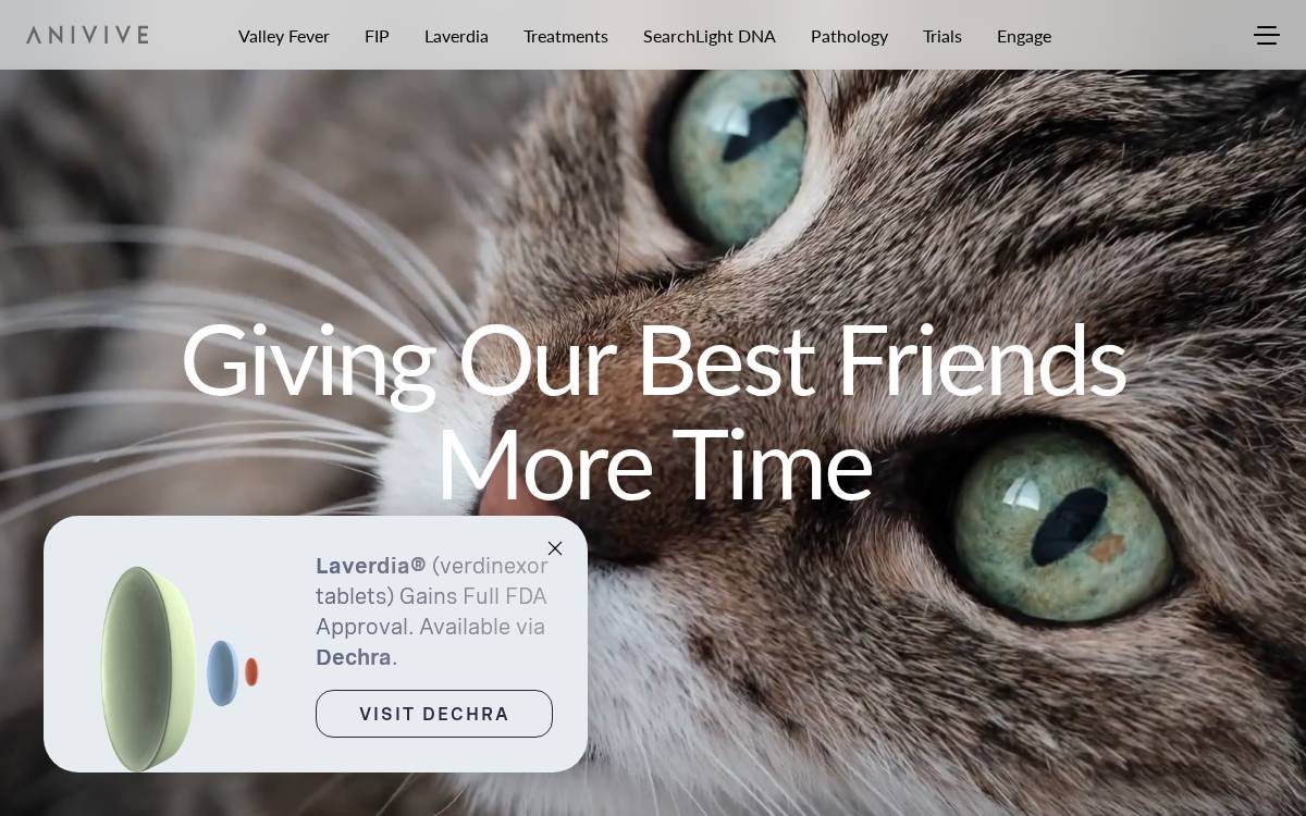 Anivive Lifesciences website preview