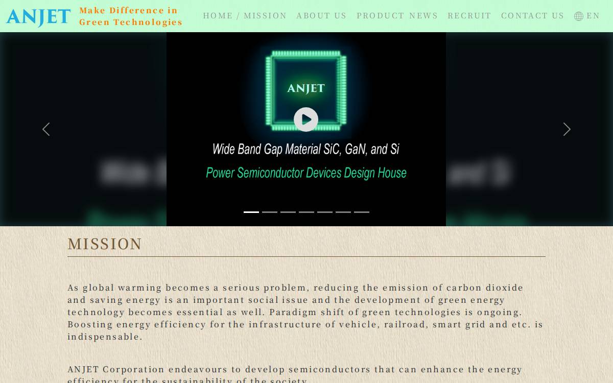 Anjet website preview
