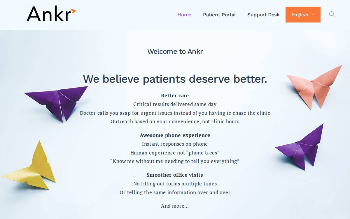 Ankr Health website preview