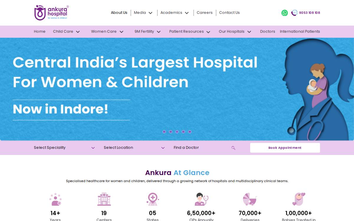 Ankura Hospitals website preview