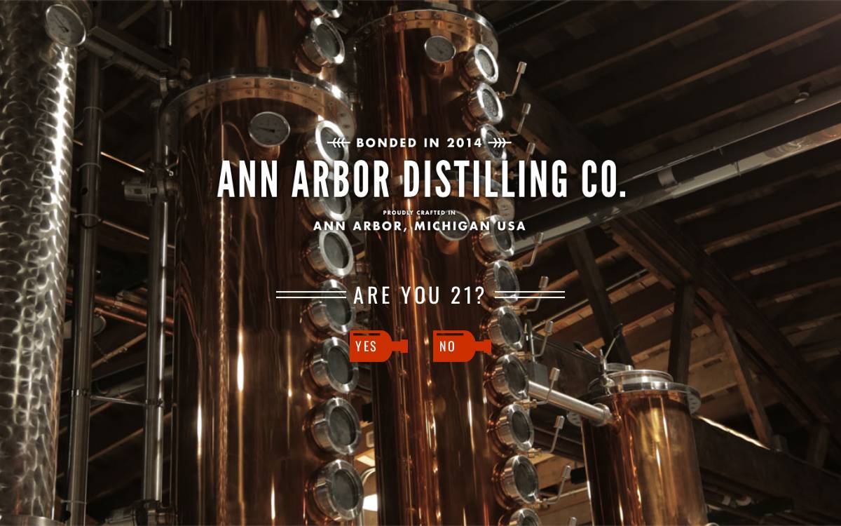 Ann Arbor Distilling website preview