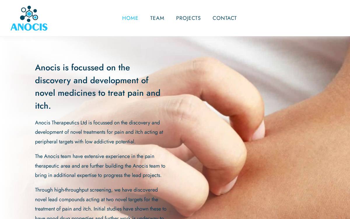 Anocis website preview
