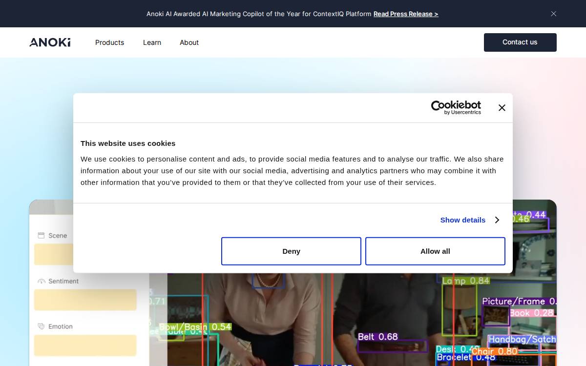 Anoki website preview