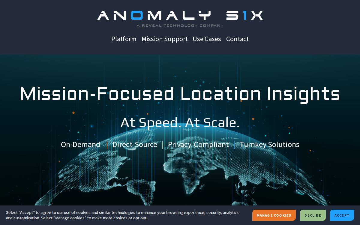 Anomaly Six website preview