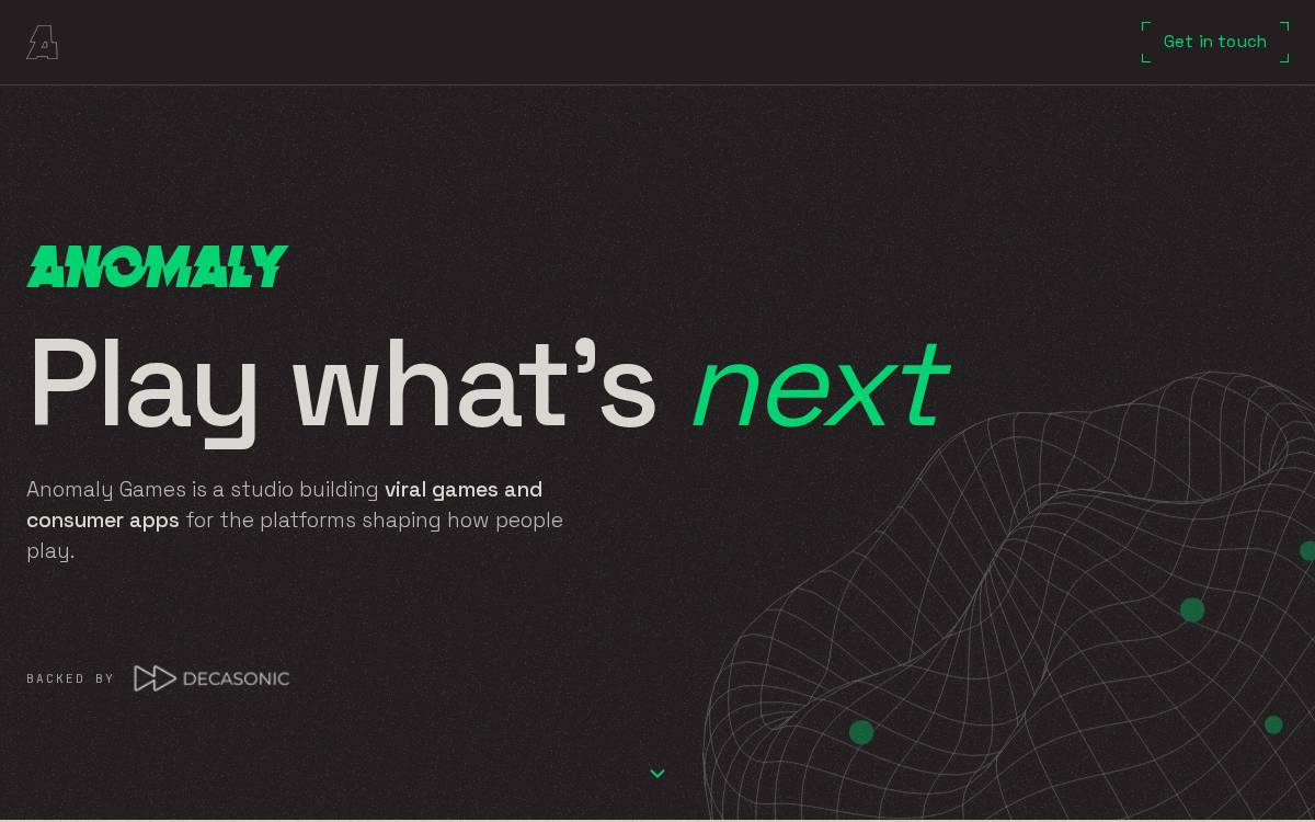 Anomalygames website preview