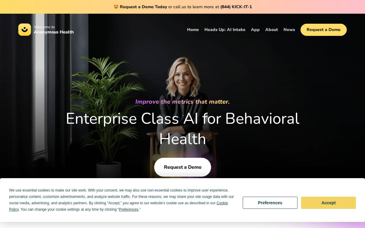 Anonymous Health website preview