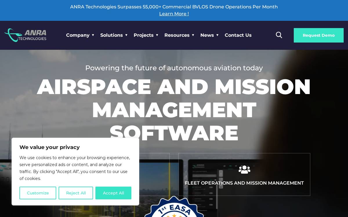 ANRA Technologies website preview