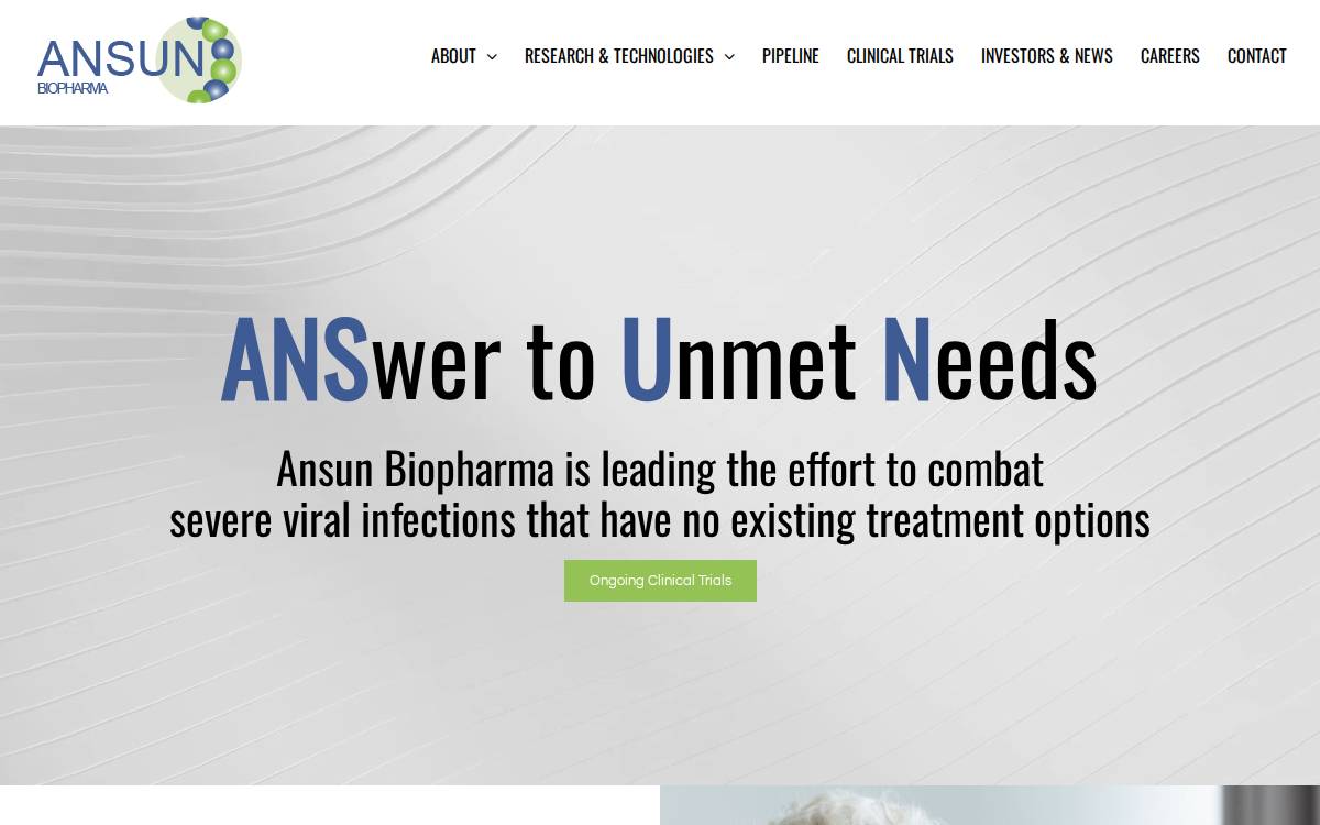 Ansun Biopharma website preview