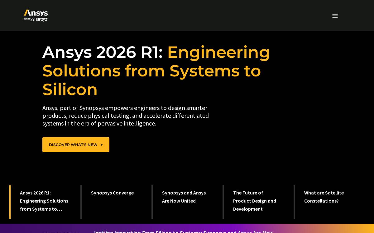 Ansys website preview