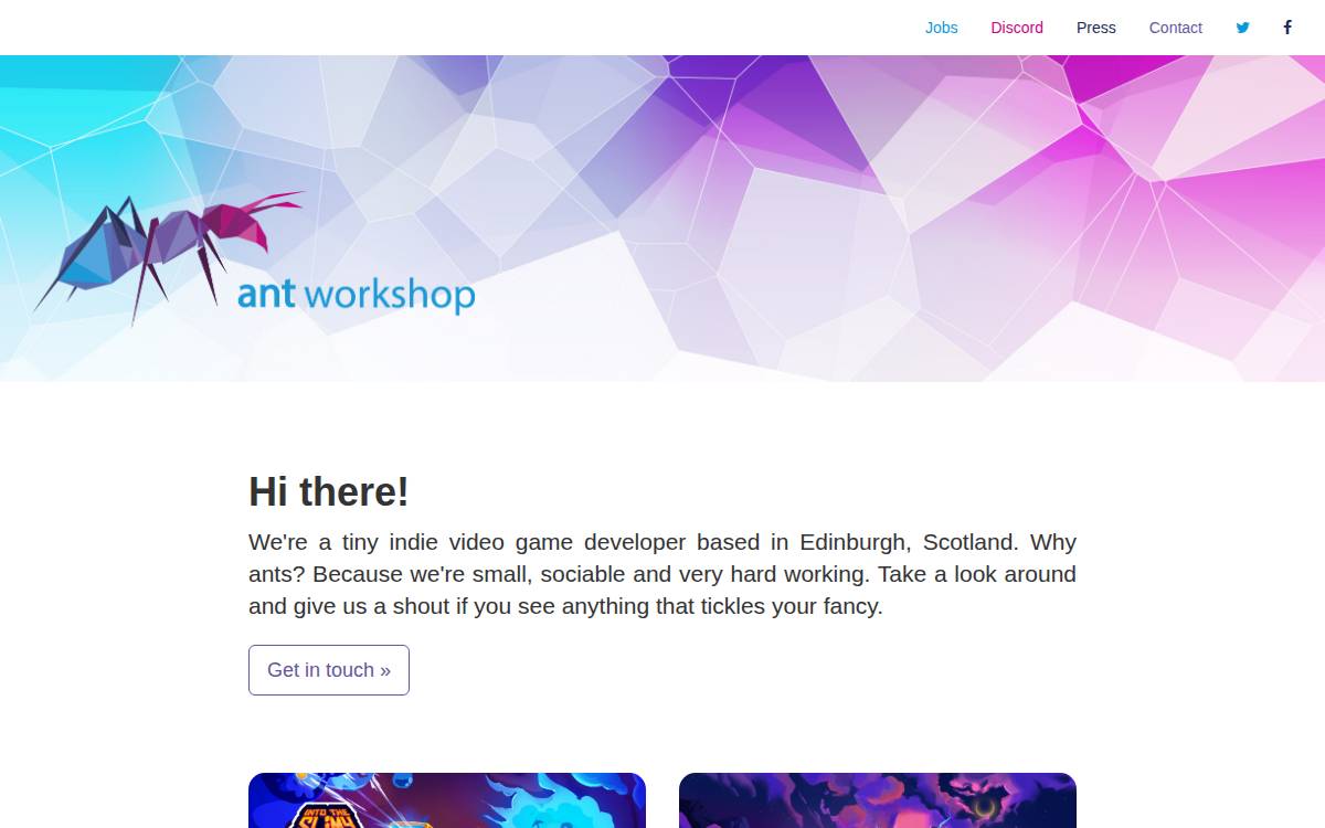 Ant Workshop website preview