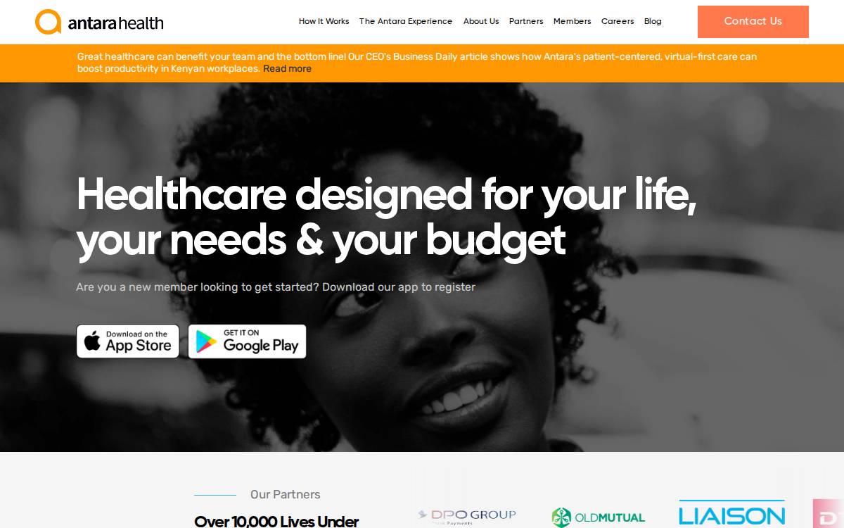 Antara Health website preview
