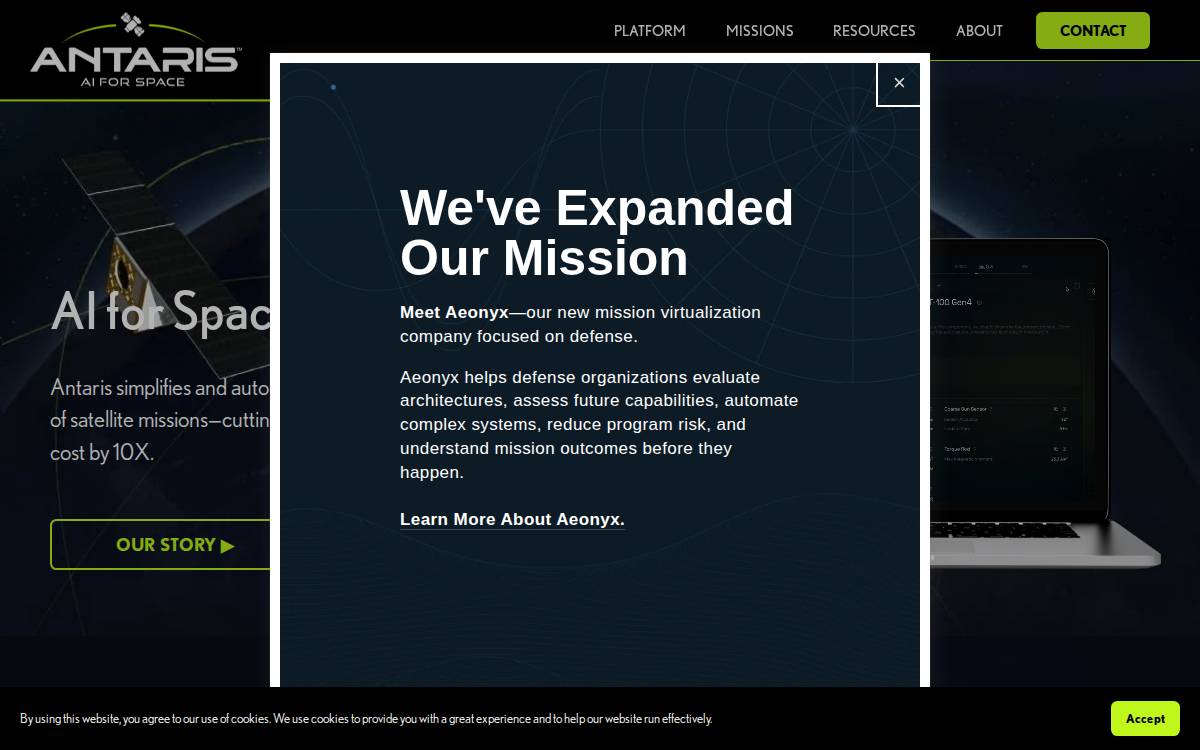 ANTARIS, INC. website preview