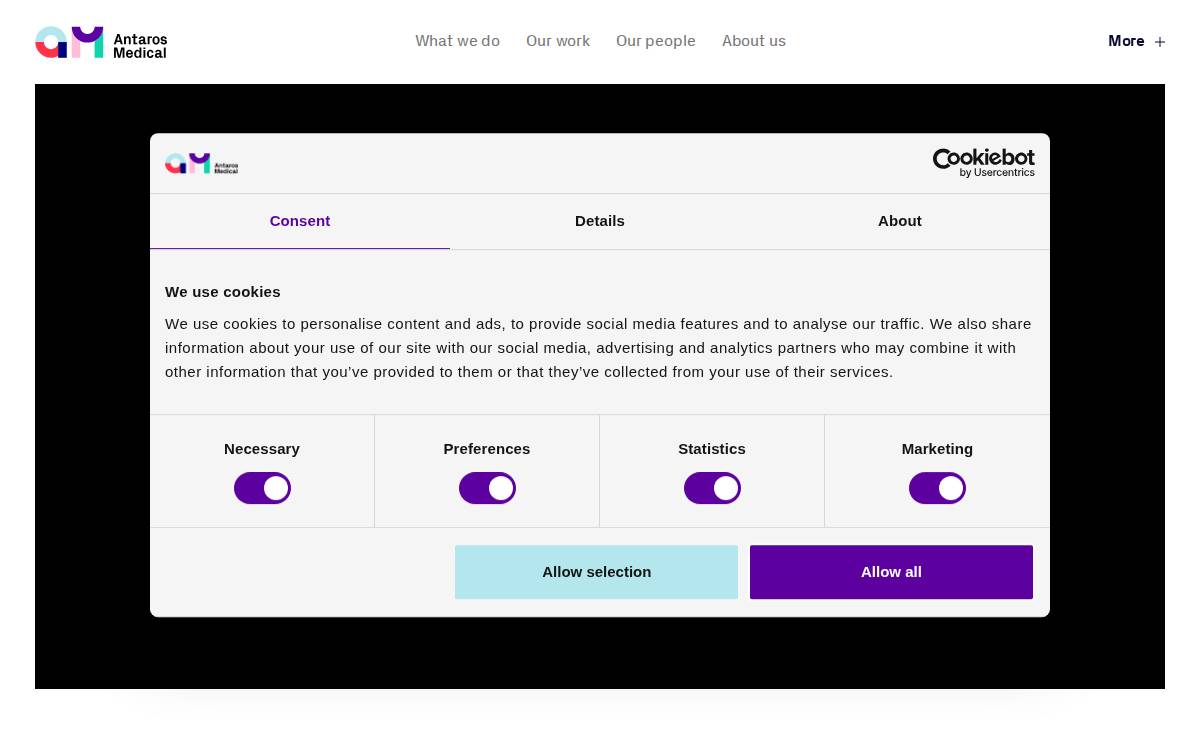 Antaros Medical website preview