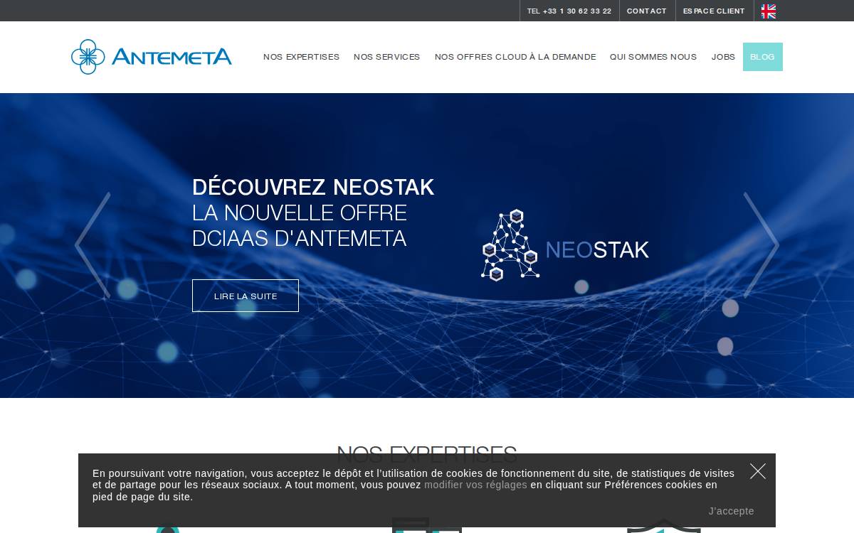 Antemeta website preview