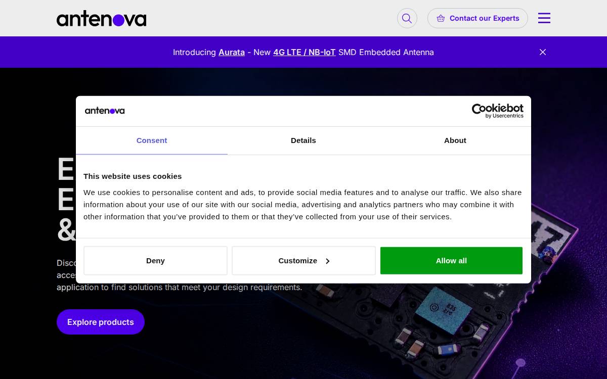 Antenova website preview