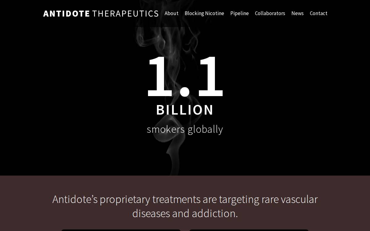 Antidote Therapeutics website preview