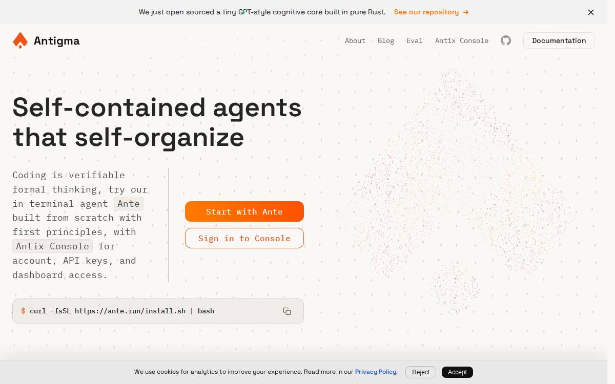 Antigma website preview
