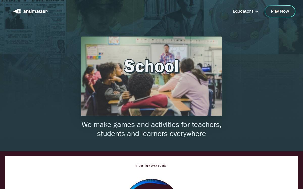 Antimatter website preview