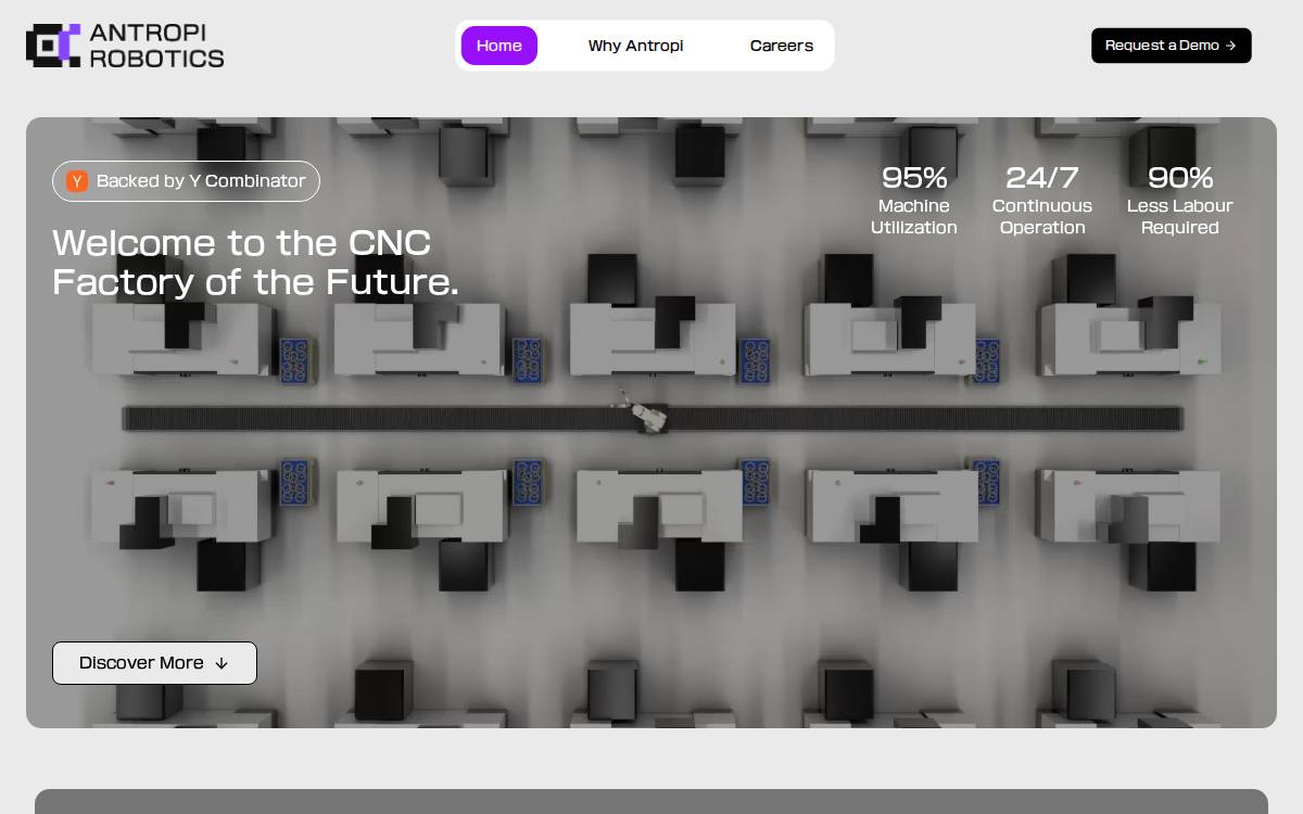 Antropi Robotics website preview