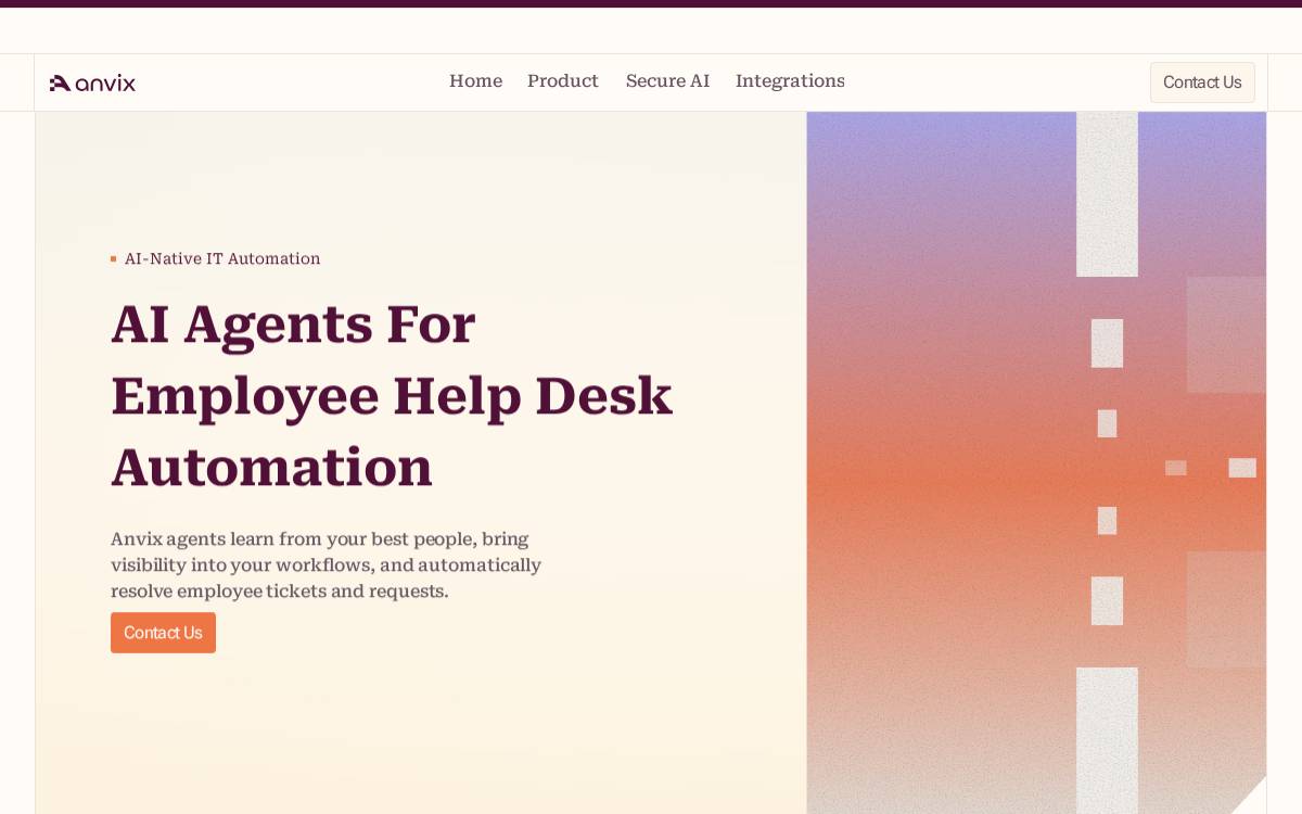 Anvix website preview