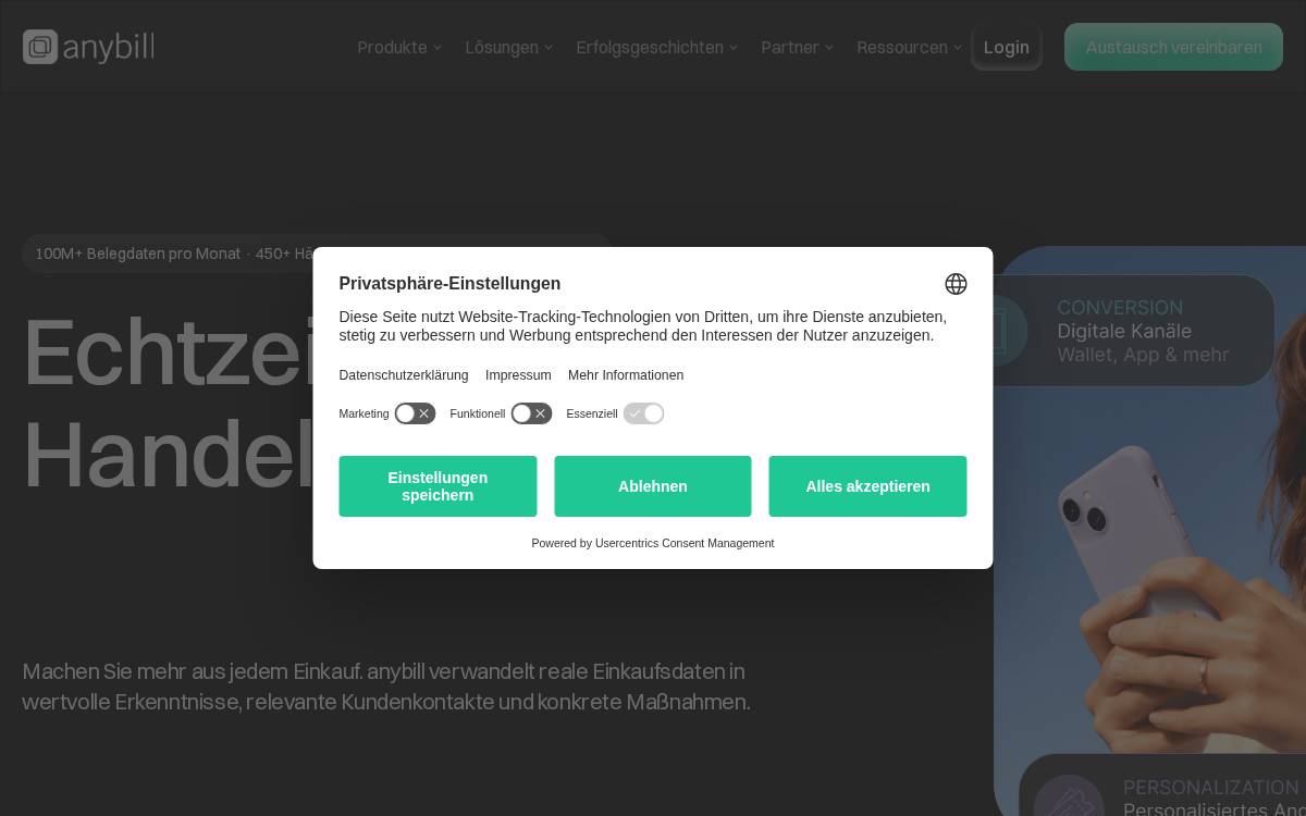 Anybill website preview