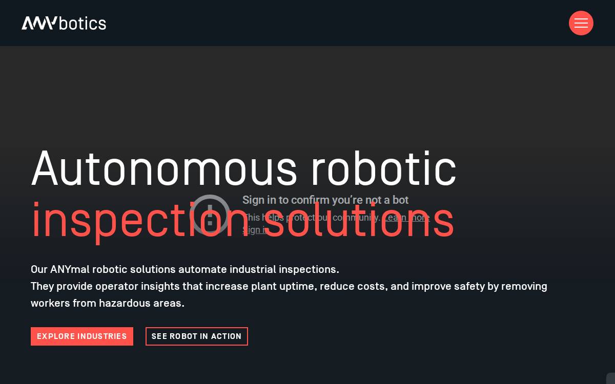 Anybotics website preview