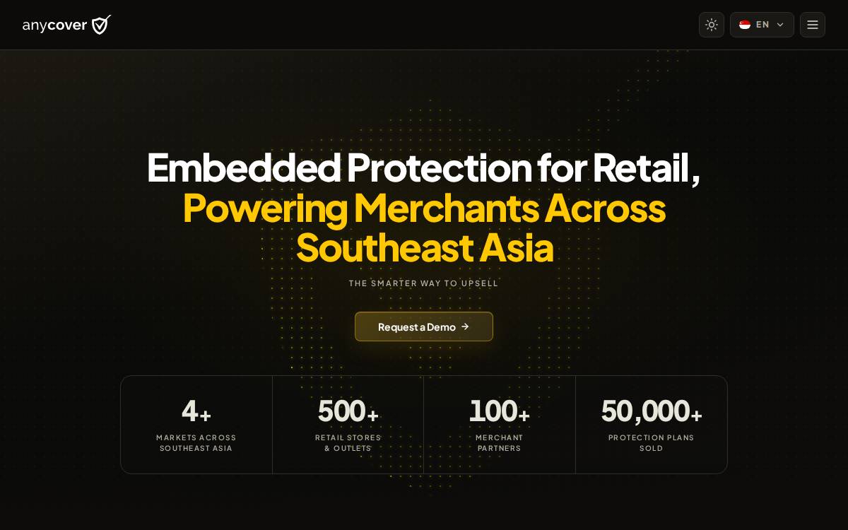 Anycover website preview