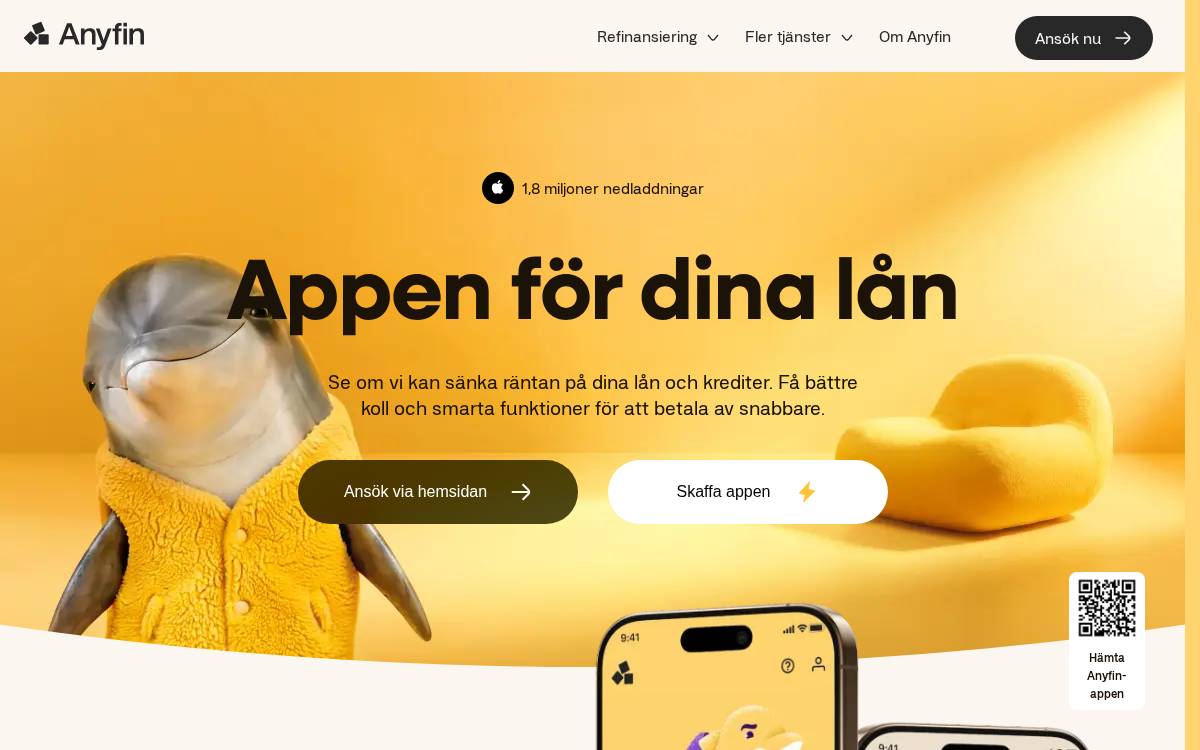 Anyfin website preview