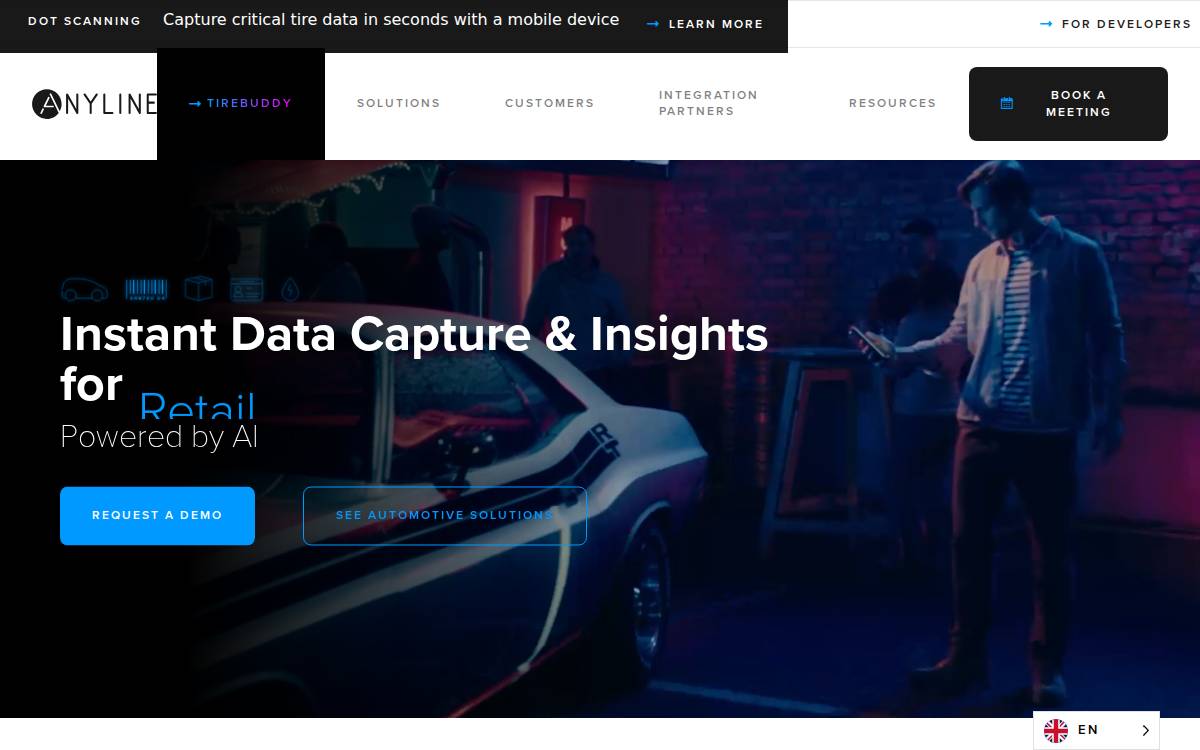 Anyline website preview