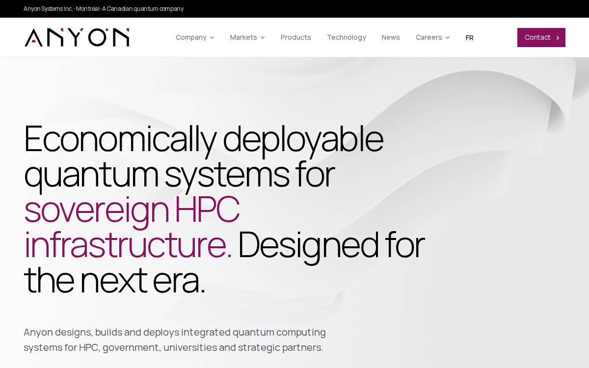 Anyon Systems Inc. Website website preview
