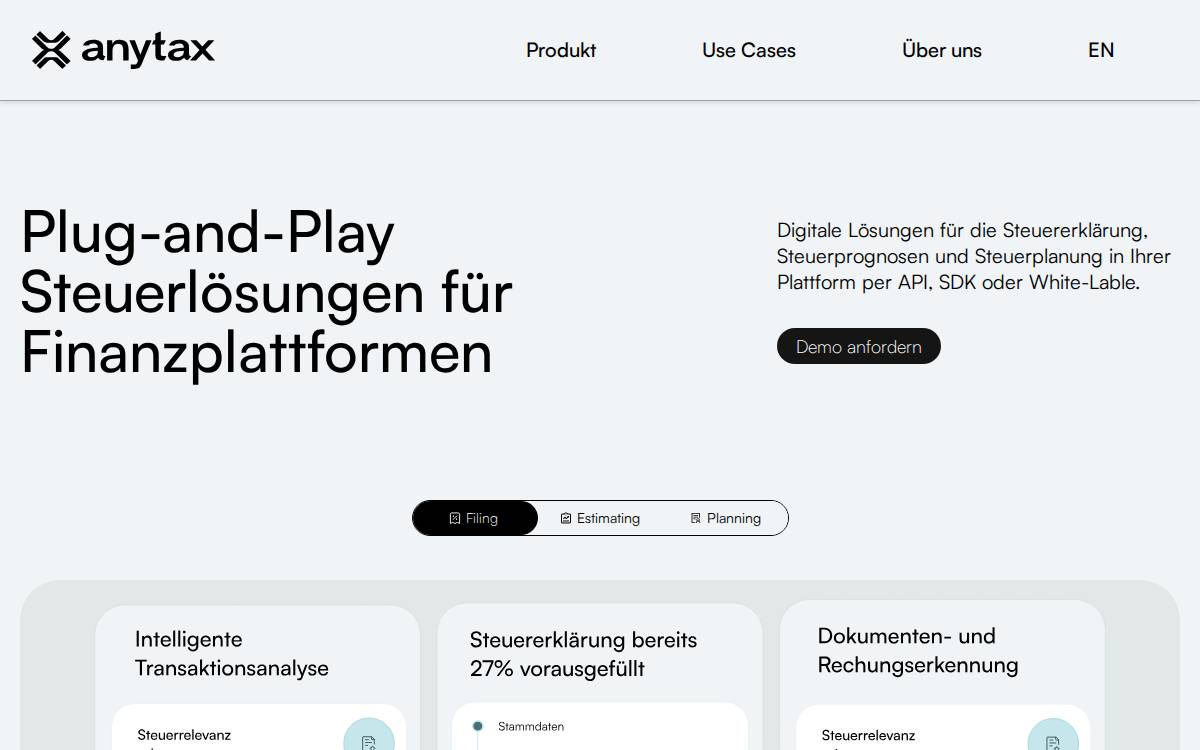 Anytax website preview