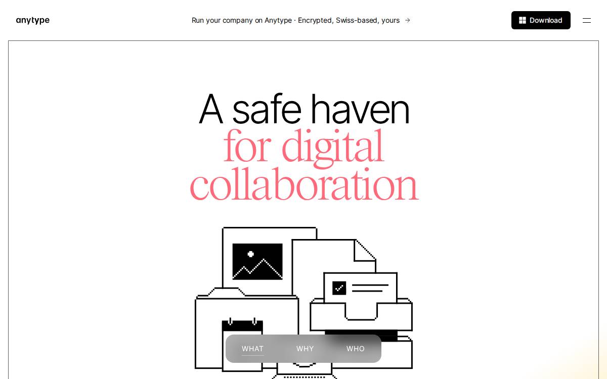 Anytype website preview