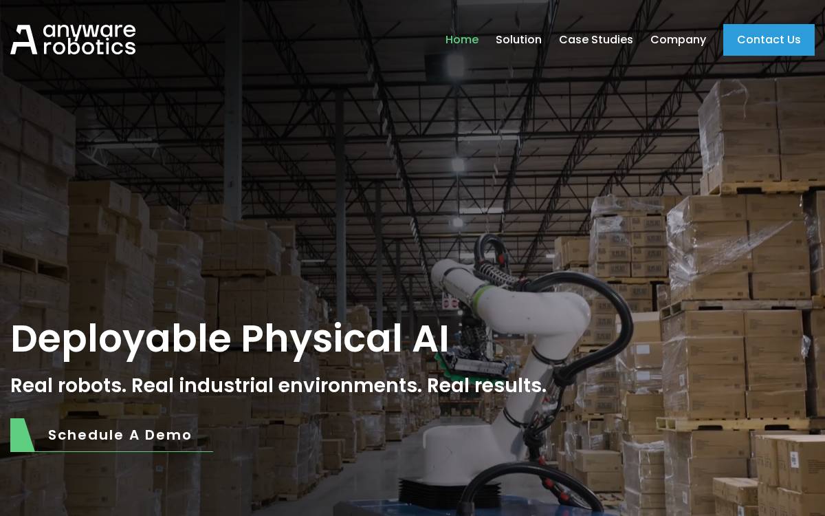 Anyware Robotics website preview