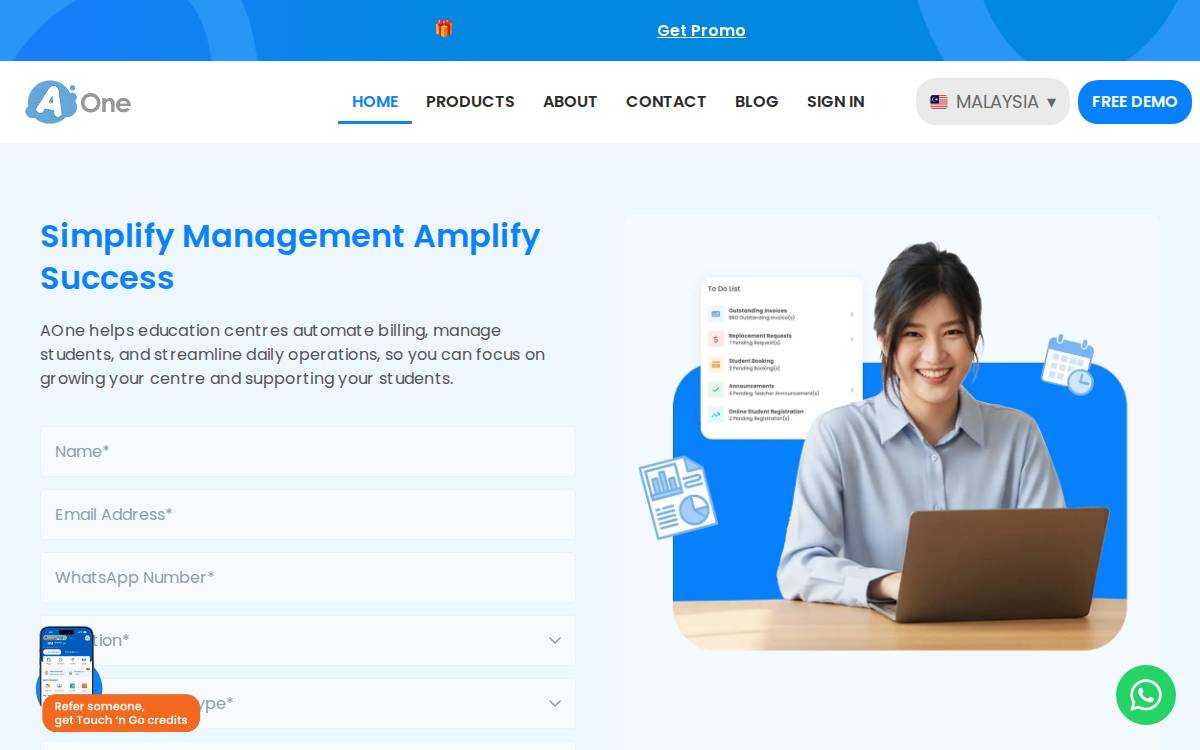 AOne website preview