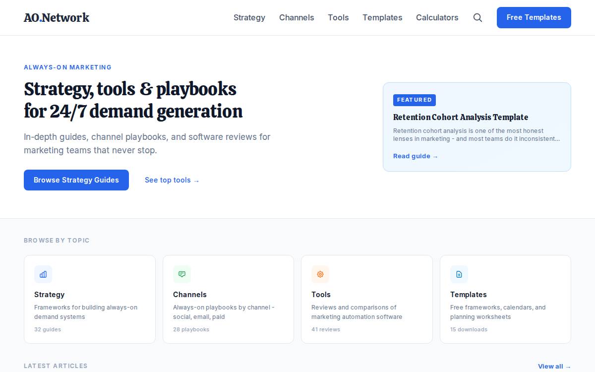 Aonetwork website preview