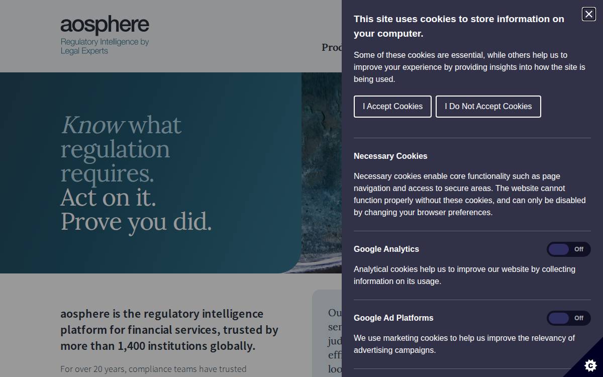 aosphere website preview