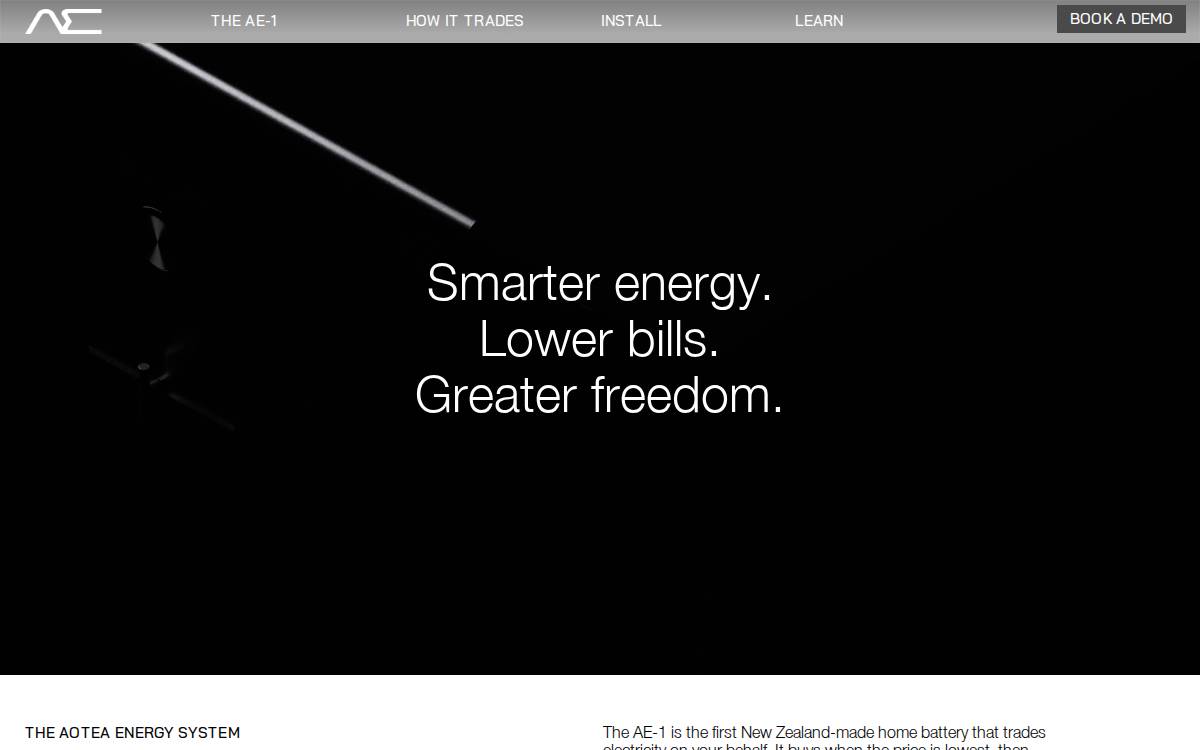 Aotea Energy website preview