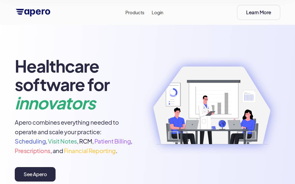 Apero Health website preview