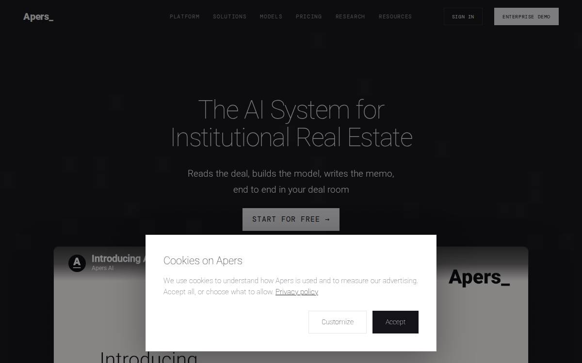 Apers website preview