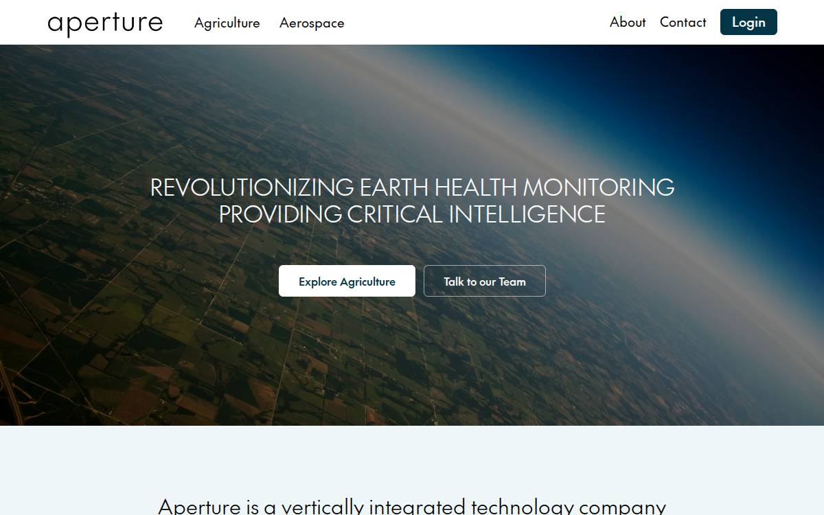 Aperture website preview