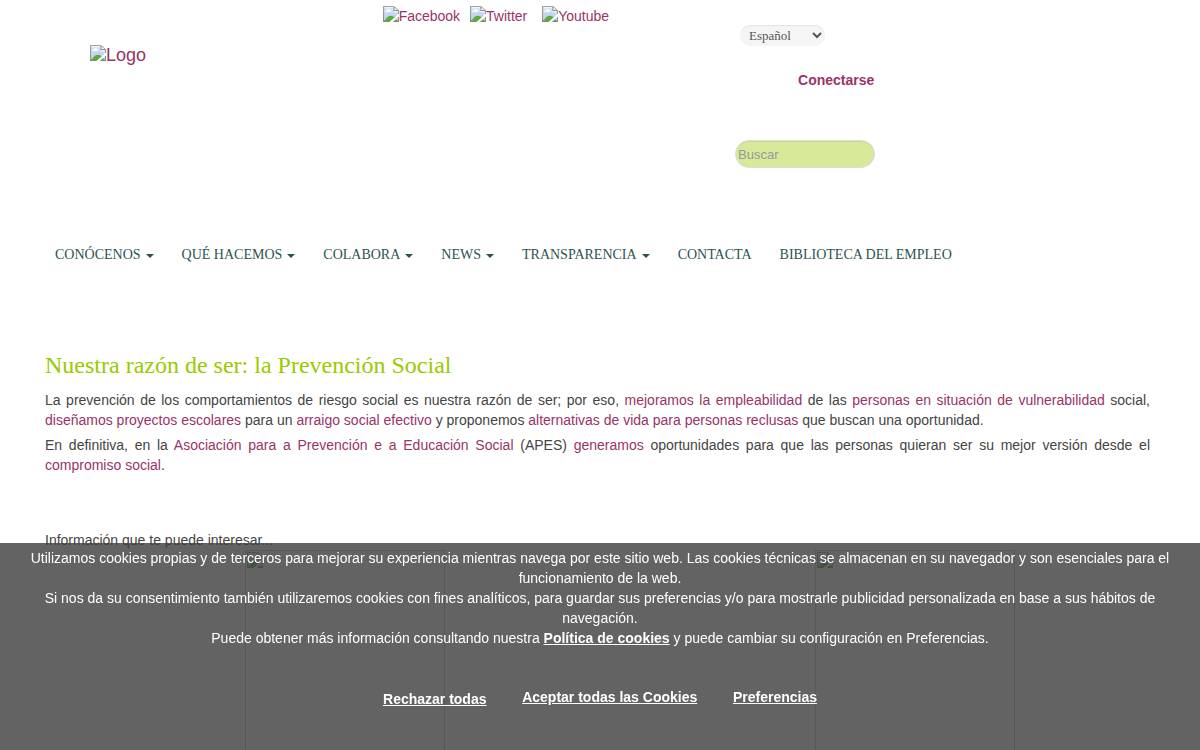 APES website preview
