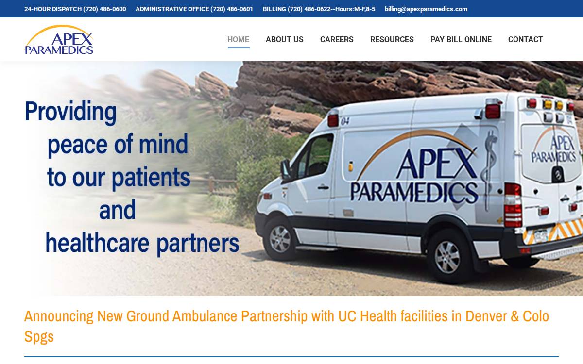 Apex Paramedics website preview