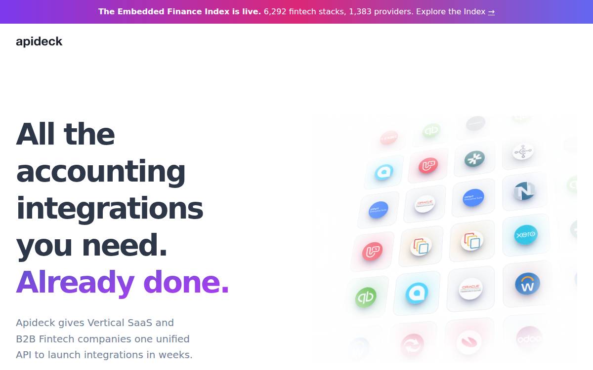 Apideck website preview