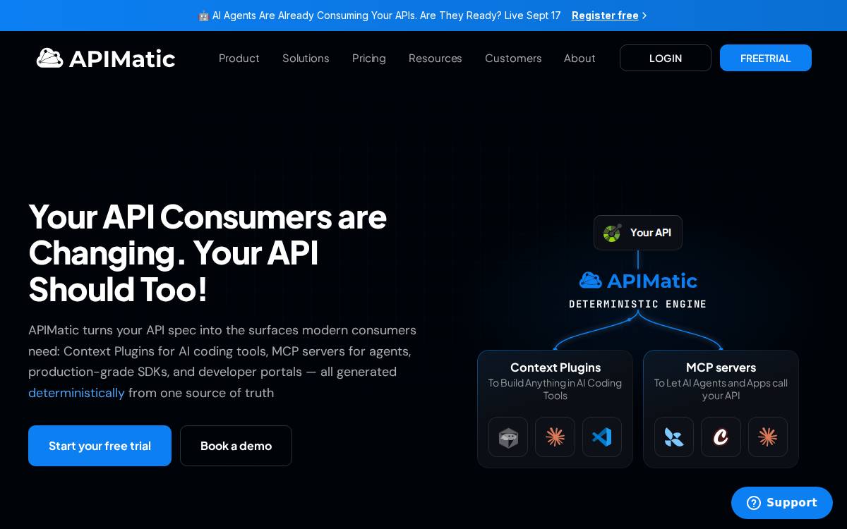APImatic website preview