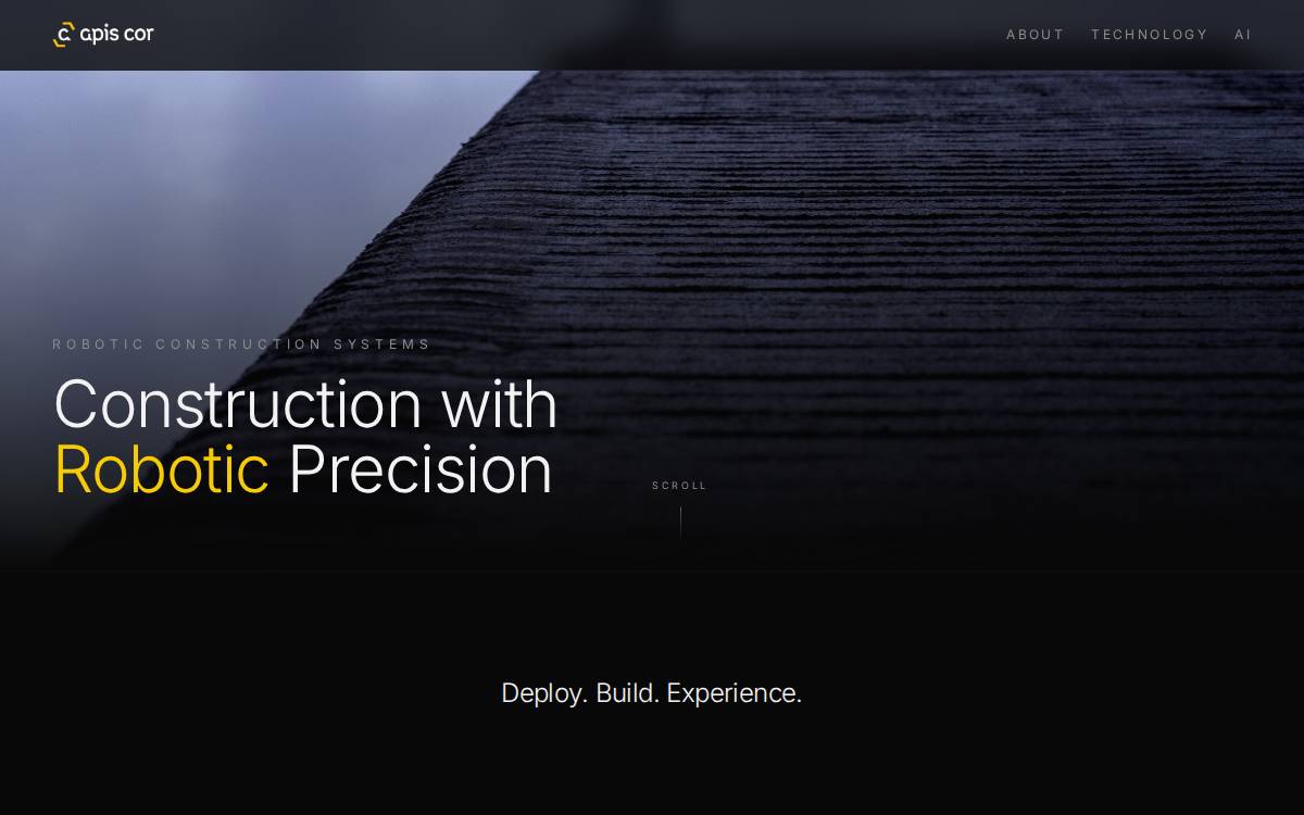 Apis Cor website preview