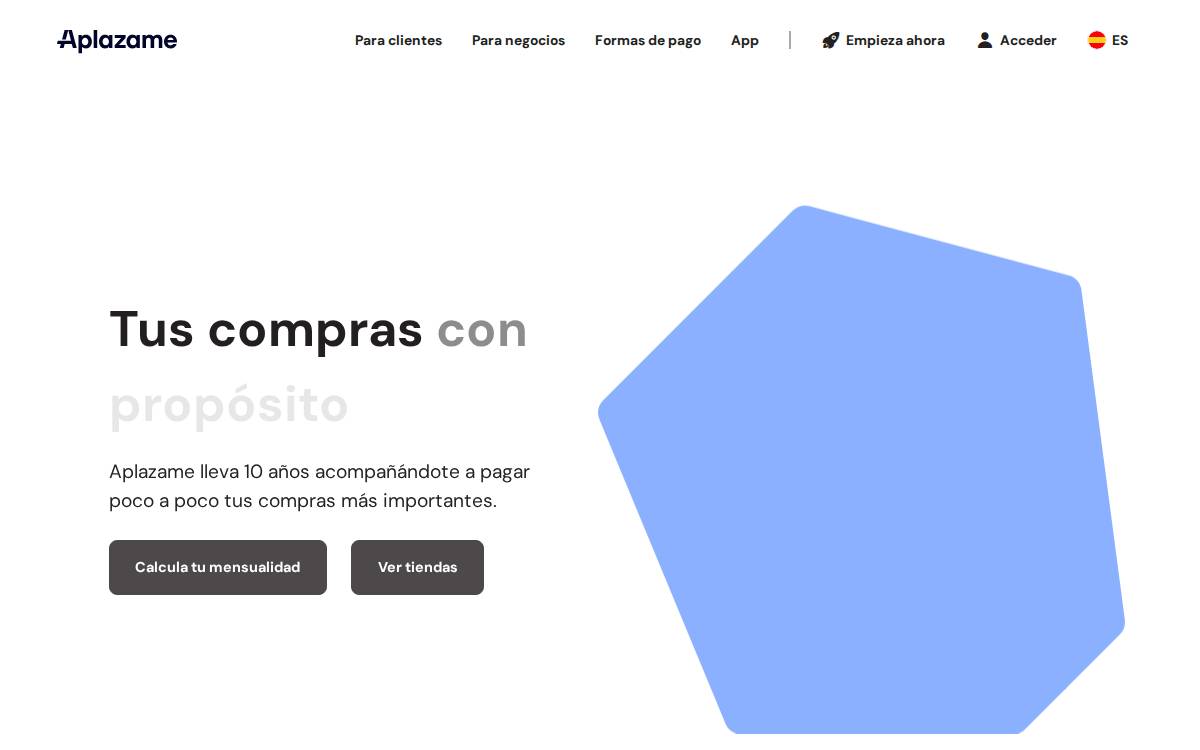 Aplazame website preview