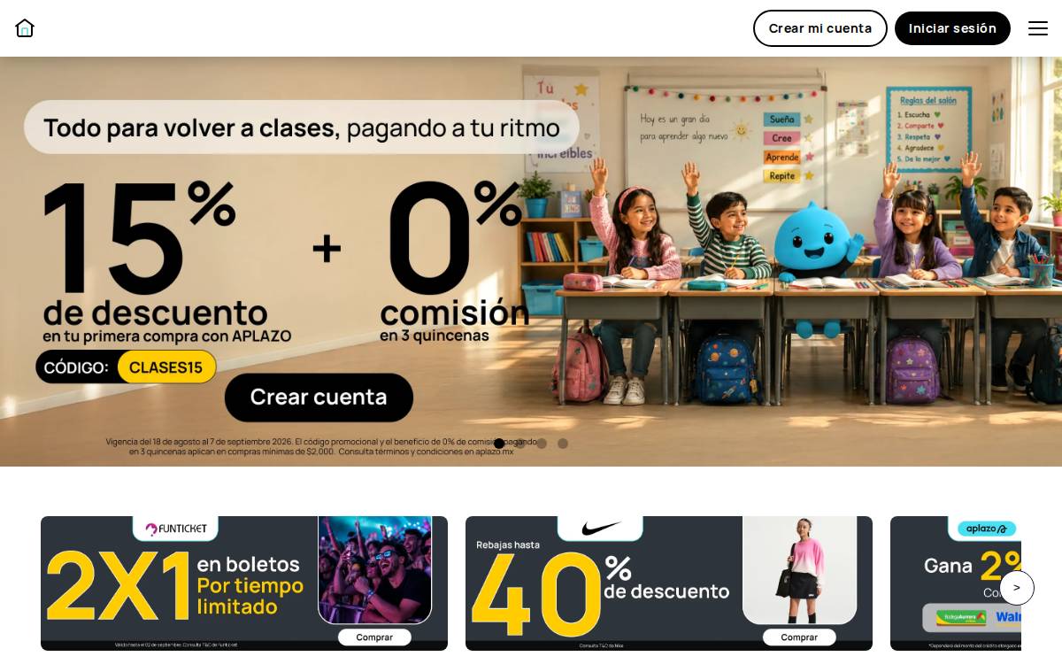 Aplazo website preview